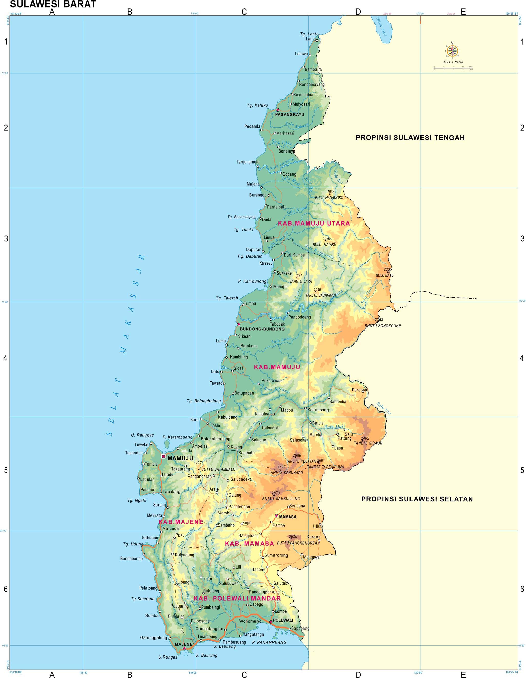 Peta Provinsi Sulawesi Barat