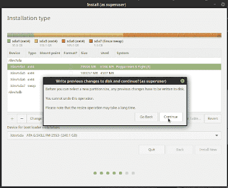 LinuxMint19tara partition warning LinuxMint19tara partition warning