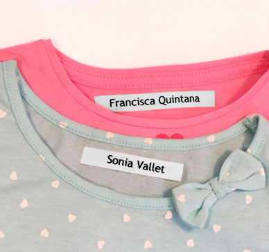 Etiquetas termoadhesivas para ropa de niños