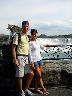 Skyler and I with a view of the American Falls from the Queen Victoria Park in Canada