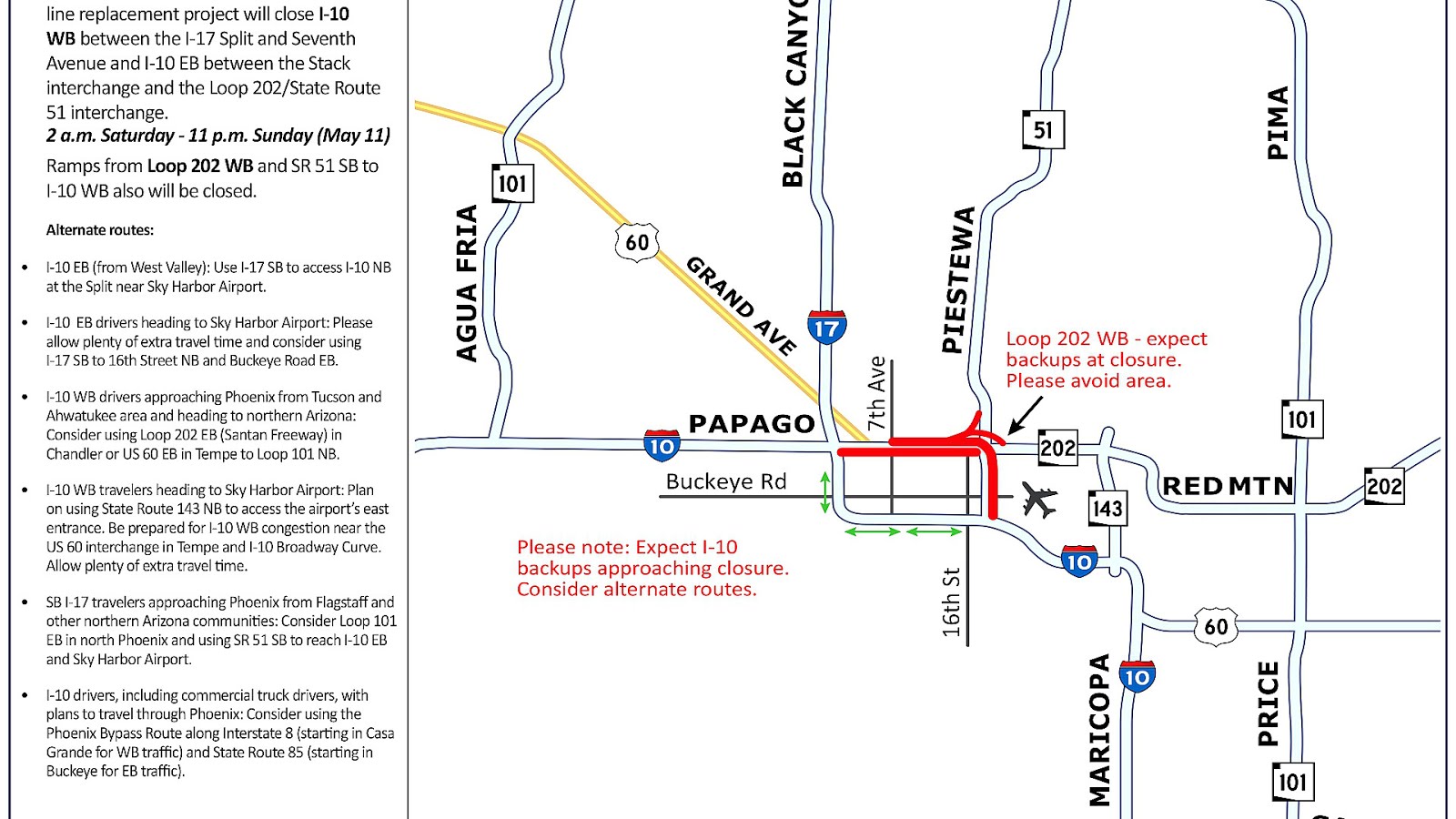 Interstate 10 in Arizona Traffic Traffic Choices