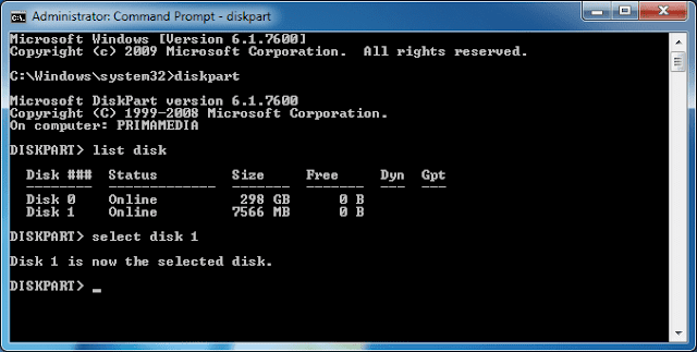 Format Flashdisk melalui Command Prompt - Computer