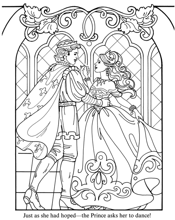 fantasy prince and princess to color title=