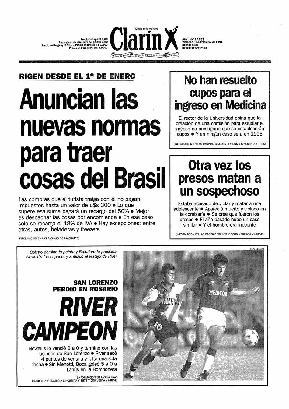 Historia del mas Popular Torneo Apertura 1994.