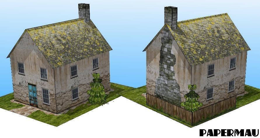 Papermau Desktop Architecture A Village House Paper Model By