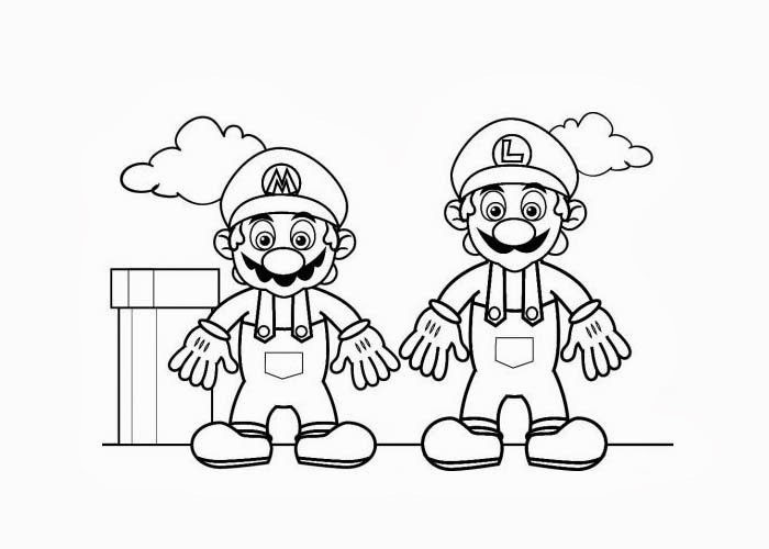 Mario and Luigi coloring page Free Coloring Pages and Coloring Books