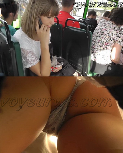 Candid upskirt on the bus