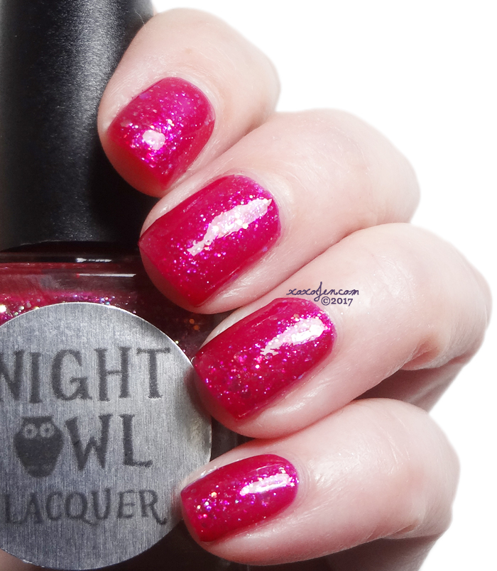 xoxoJen's swatch of Night Owl Lacquer Yes Way Rose