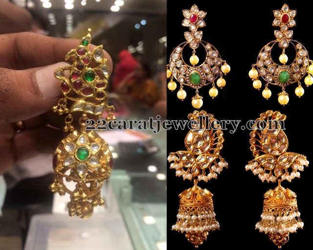 Leafy Design Jhumkas - Jewellery Designs