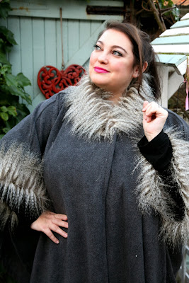 Im A Sexy Owl: Grey Fur Trimmed Wrap by Yours Clothing | Pamper and Curves
