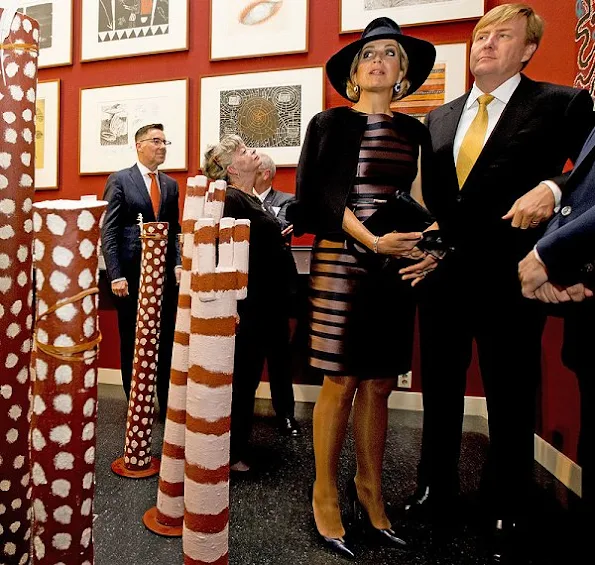 King Willem-Alexander and Queen Maxima will visit the exhibition in preparation for the state visit to Australia and New Zealand Queen Maxima wore NATAN Dress and Jacket