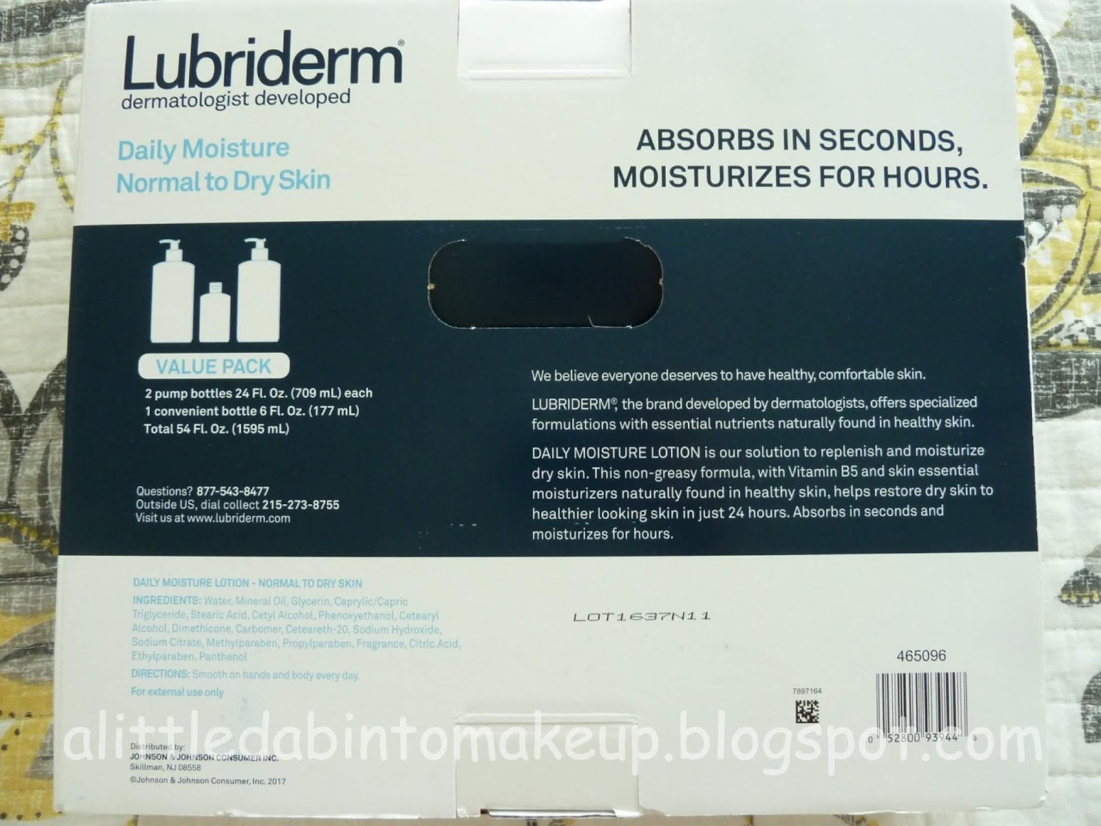 Of Toys and Co Lubriderm Daily Moisture Lotion
