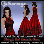 Petites Brocade Gown~ Maggie Red