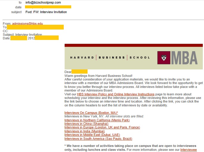 BizSchoolPrep Blog Harvard Business School (HBS) Interview Invite Call