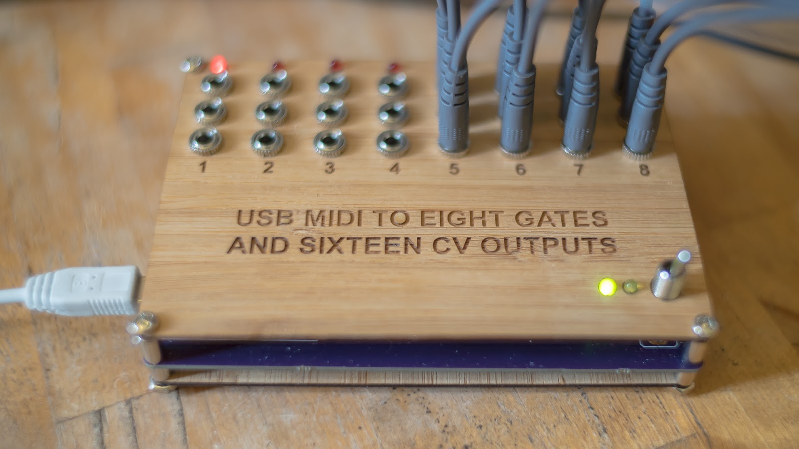 little-scale  usb midi to eight gates and sixteen cv outs