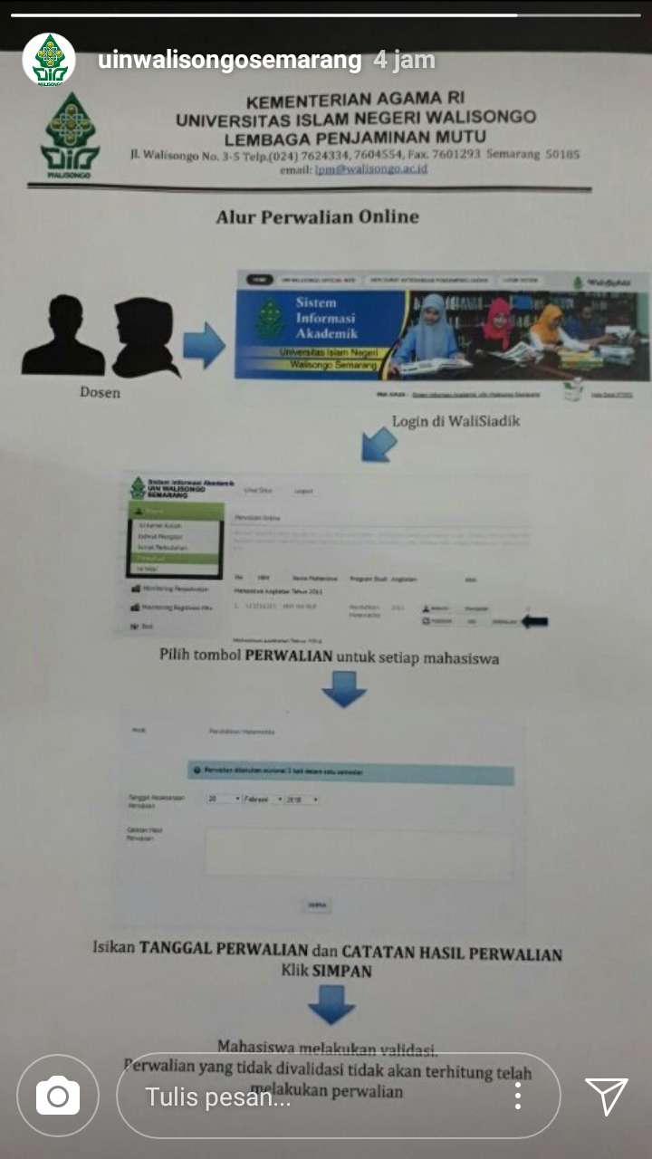 Baru, Peraturan Validasi Dua Tahap Perwalian UIN Walisongo