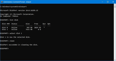 clean disk using cmd