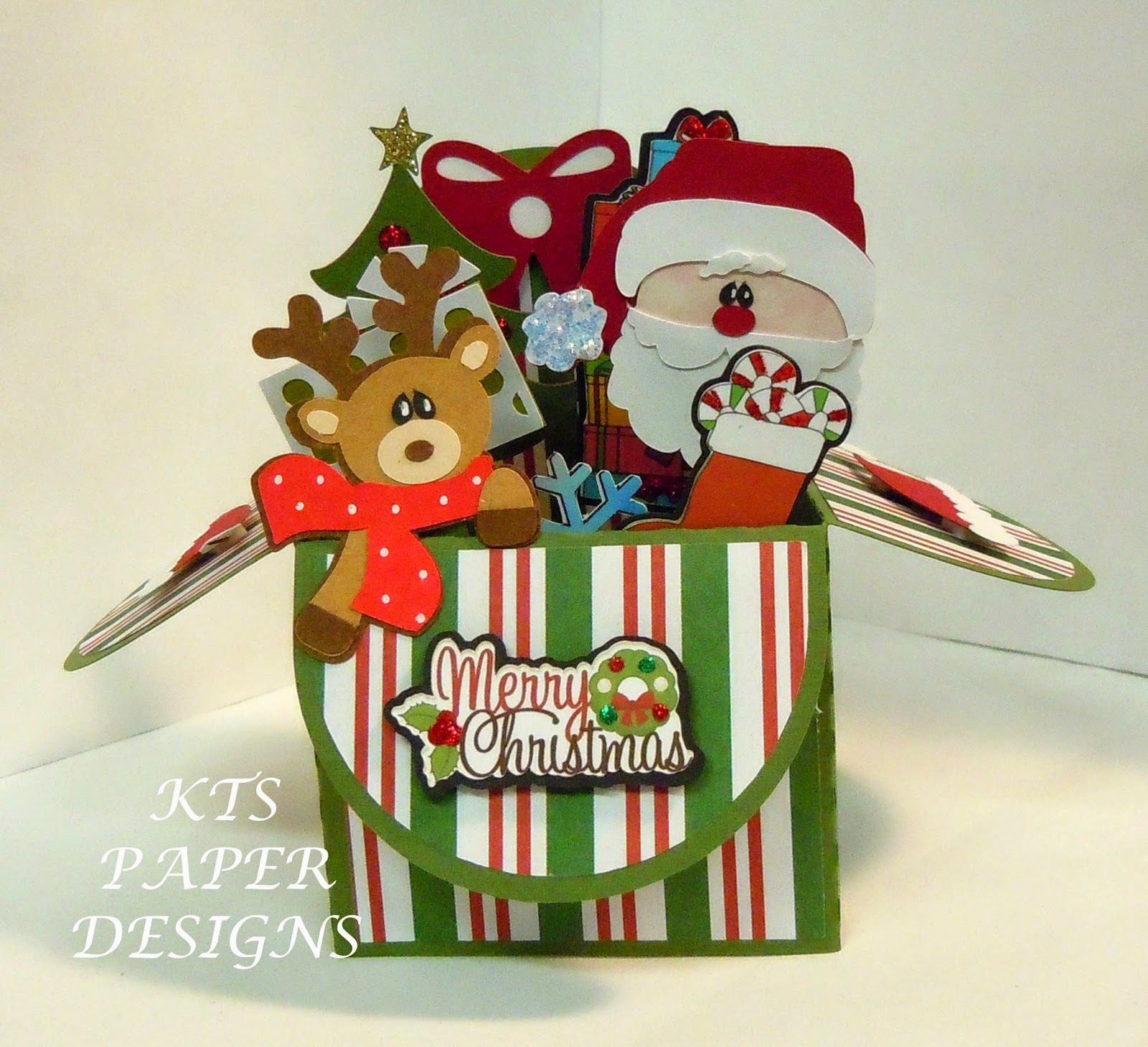 KTS Paper Designs Card in a Box Christmas Santa/Reindeer