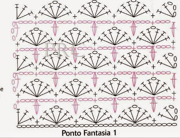 ARTE EM CROCHÊ, TRICÔ E ARTESANATOS: GRÁFICOS DE PONTO LEQUE EM CROCHÊ