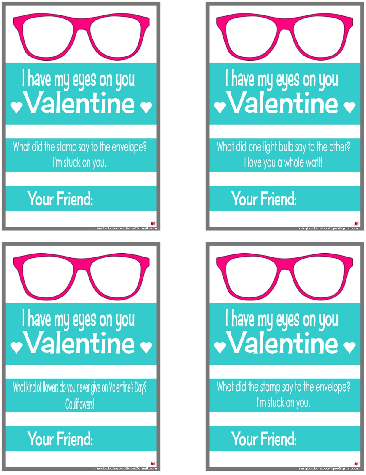 Two Magical Moms Googly Eye Valentine's Cards