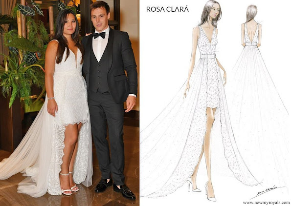 BODA RELIGIOSA DE LOUIS DUCRUET Y MARIE CHEVALLIER EN MÓNACO Marie-Chevallier-wore-a-Rosa-Clara-for-wedding%2Breception-rosa%2Bclara%2Bdress