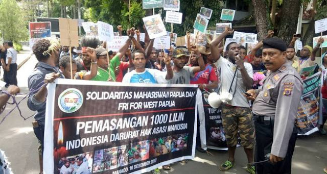 Lakukan Demo Solidaritas Mahasiswa Papua di Sulut Serukan Kemerdekaan Papua