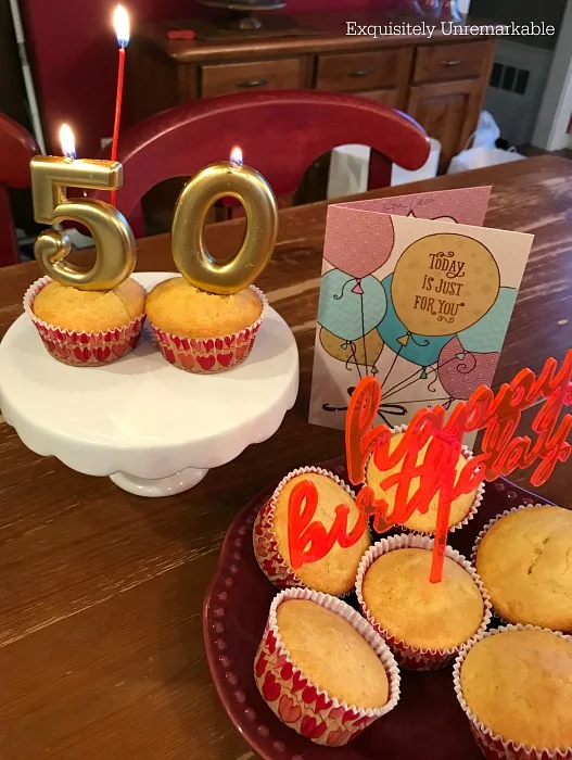 50th Birthday Cornbread Cupcakes