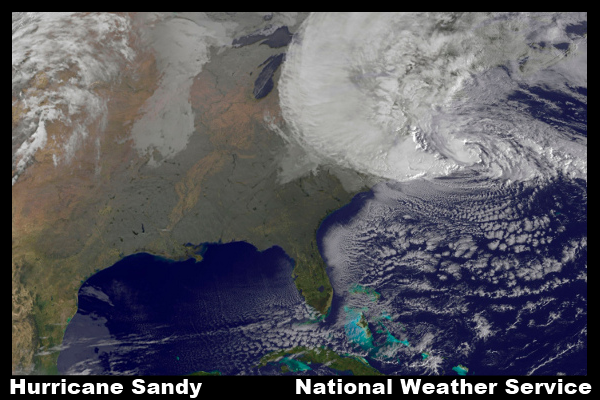 Hurrican Sandy Satellite Image 10-29-2012