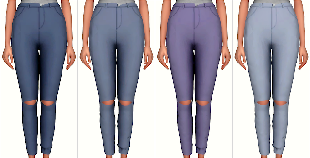 Sims 4 CC's - The Best: Knee Slit Pants by Elliesimple