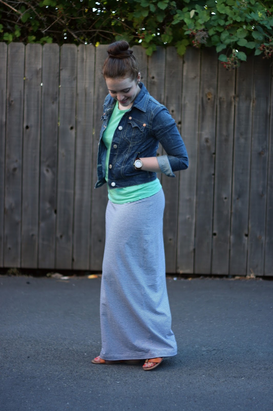How to Wear DIY: The long striped maxi skirt to work / Create / Enjoy