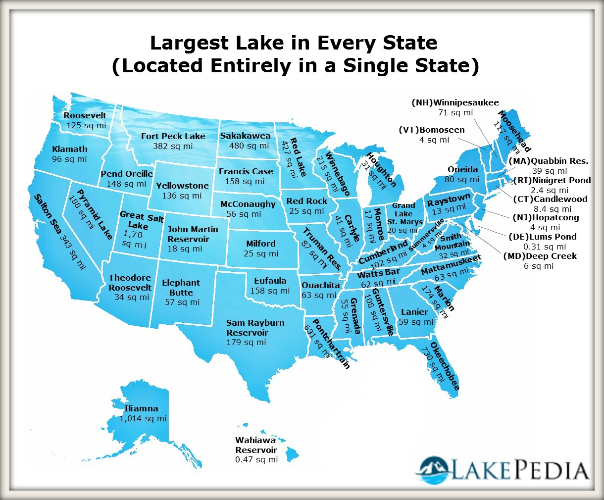 Largest lake in every US State