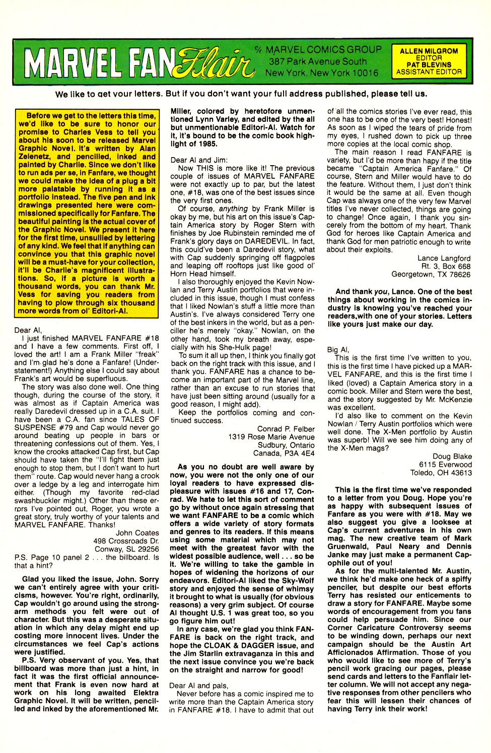 Read online Marvel Fanfare (1982) comic -  Issue #20 - 23
