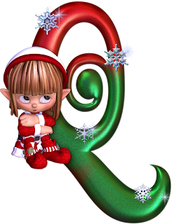 Abecedario con Elfos de Navidad. Alphabet with Christmas Elf.
