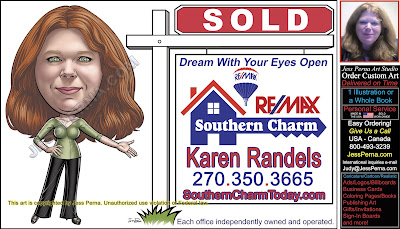 RE/MAX Sold Signs Real Estate Agent Caricature