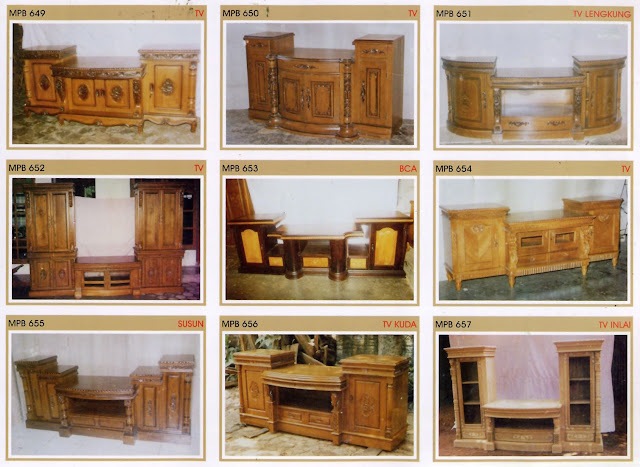 Tv cabinet jati ukir jepara klasik MPB 649 - MPB 657 TV cabinet jati