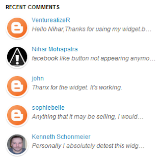 Recent Comments Widget With Avatar For Blogger