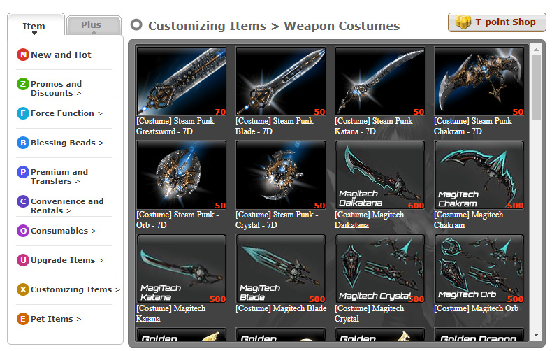 SteamPunk Package (Weapon Costume + Arionell Mercenary)