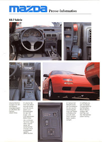 Mazda RX-7 FC, broszura, wnętrze