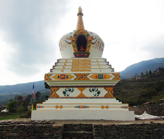 Beautiful Chang Chub Stupa in Khiraule, Solukhumbu captured from eastern direction Himalayan Sherpa Youth Club "Khiraule"