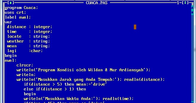 Contoh Program Pascal Menentukan Saran dengan If-Then-Else - Panduanilkom