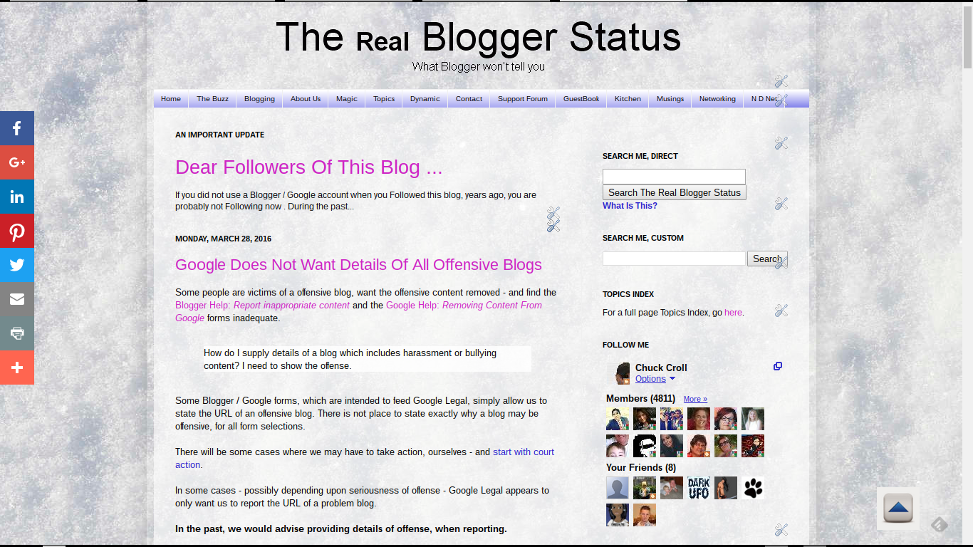 Google Does Not Want Details Of All Offensive Blogs