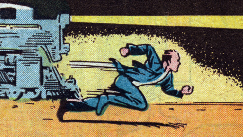 Vinyeta de còmic d'un home guanyant a un tren corren.