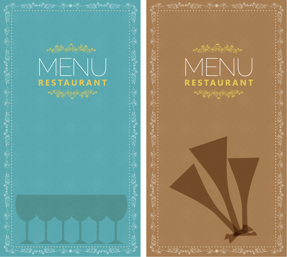レストラン メニューの表紙デザイン restaurant menu イラスト素材