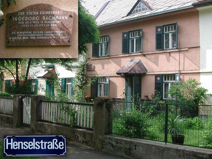 Henselstrasse, Ingeborg Bachmann: © Dreinagel, 22. Juni 2006, unterliegt der GNU Free Documentation License. Henselstrasse, Ingeborg Bachmann: © Dreinagel, 22. Juni 2006, unterliegt der GNU Free Documentation License.