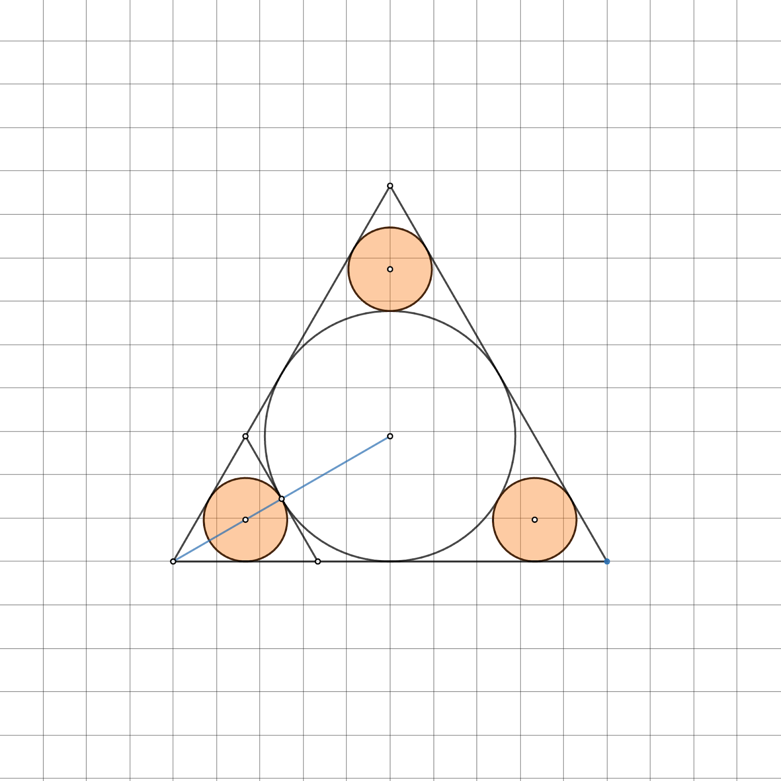 Matematik med Desmos Four Circles, two Triangles