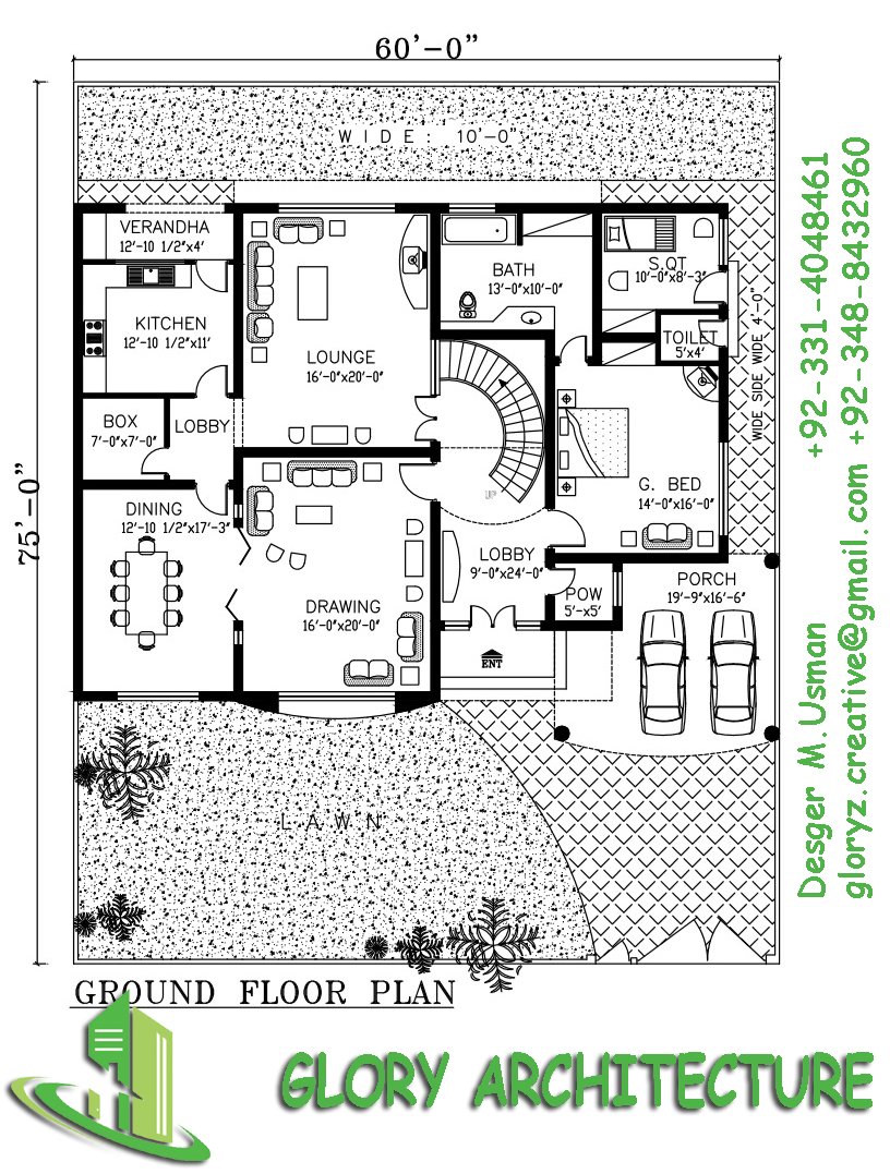 60x75 House Plan 60x75 House Elevation 60x75 Pakistan House Plan 60x75 Pakistan House Elevation 60x70 Islamabad House Plan And Elevation