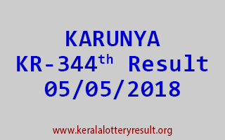 KARUNYA Lottery KR 344 Result 05-05-2018