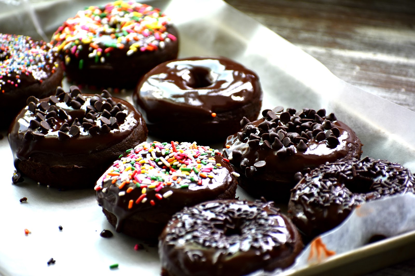 Gluten Free Chocolate Donuts that are dairy free too! Perfect sweet treat.