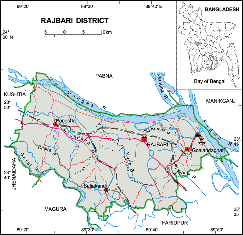 Rajbari District Map Bangladesh