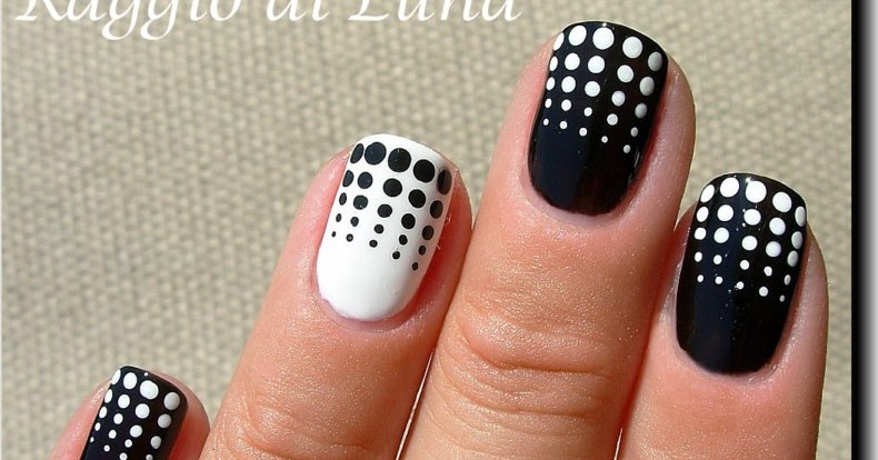 Raggio di Luna Nails: Black & white: Dots